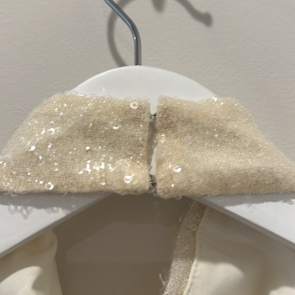 Amanda Uprichard Samba Dress Size Small Bridal White Sequins Halter Cowl Mini - Picture 8 of 12